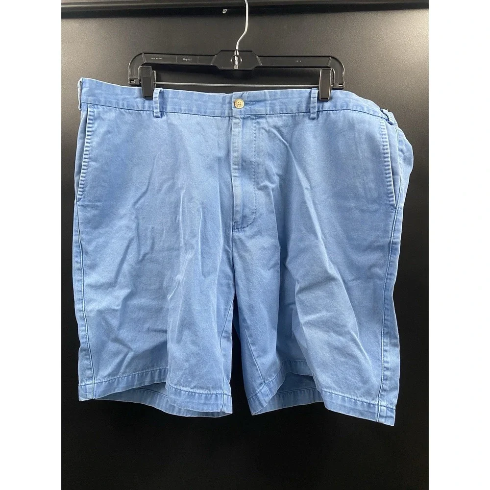 Peter Millar Mens Pima Cotton Shorts Size 42 Chino Flat Front Light Blue